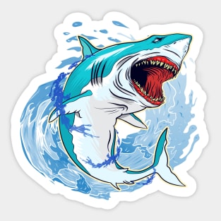 Shark with splashes water Sticker